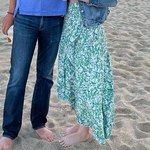 Tropical Floral Wrap Maxi Skirt